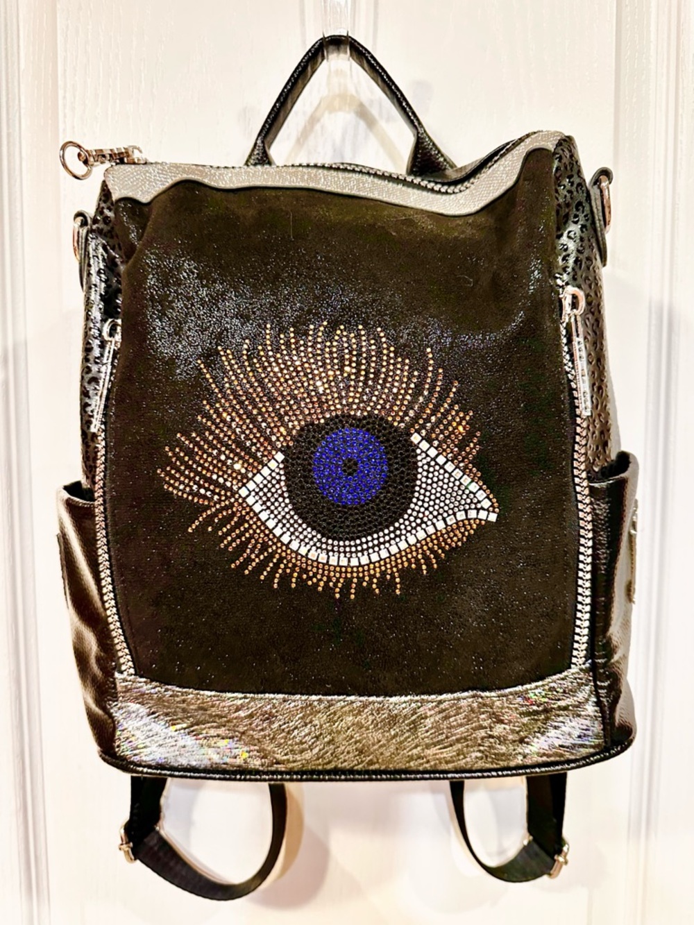 KAISHILAN Rhinestone & Crystal Embellished Backpack Bag